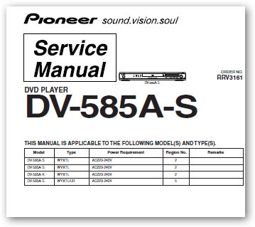 Мануал Pioneer DV-585A-S