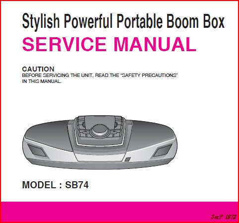 Мануал Service Manual Boom Box SB74