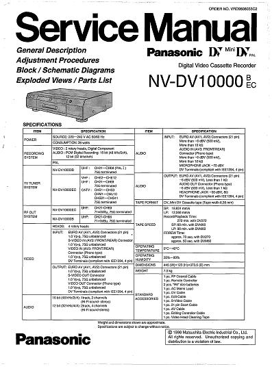  Panasonic NV-DV10000