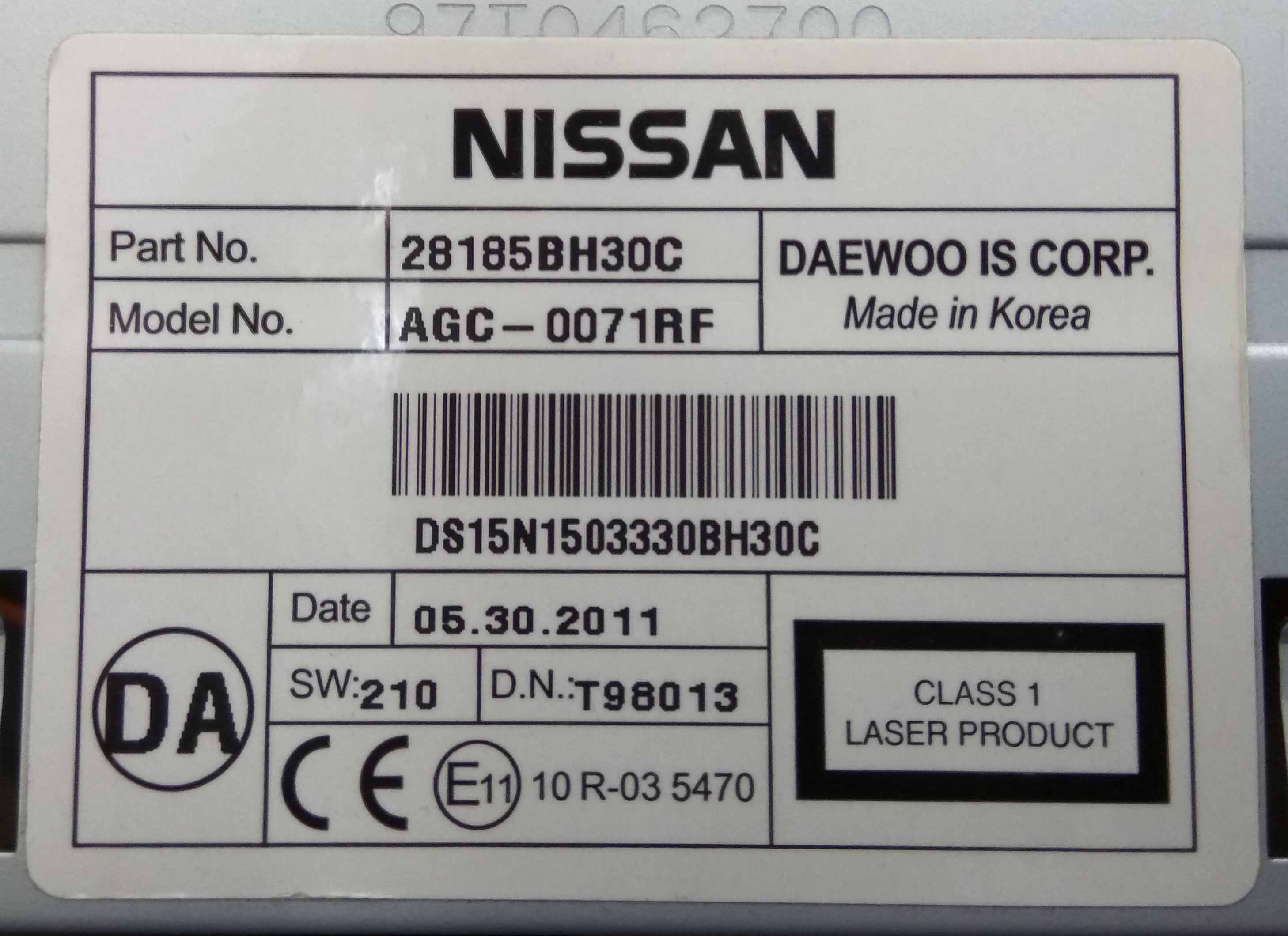  NISSAN  AGC-0071RF